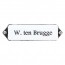 Emaille naamplaatje 12 x 3 cm wit met oor