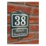 Emaille naambord 12 x 20 cm groen-wit met oor