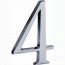 Chroom huisnummer 4 mat