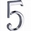 Chroom huisnummer 5 glans