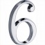 Chroom huisnummer 6 glans