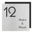 RVS + plexiglas naambord 16 x 16 cm
